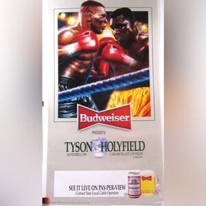 Budweiser Boxing Event Poster with Red and Yellow Accents